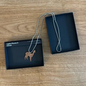 Copper LLAMA Pendant Necklace with Silver Chain